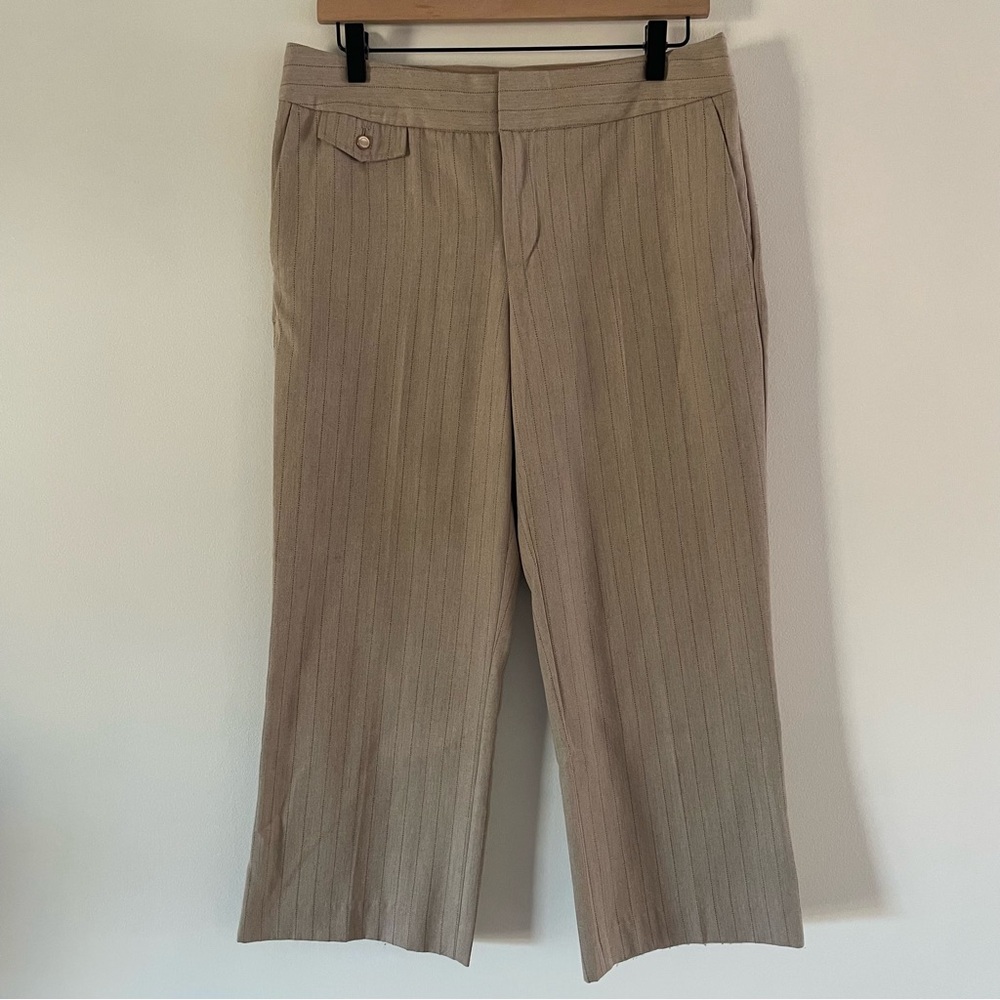 Summer Striped Cropped Dress Pants Tan Merona Women’s 6